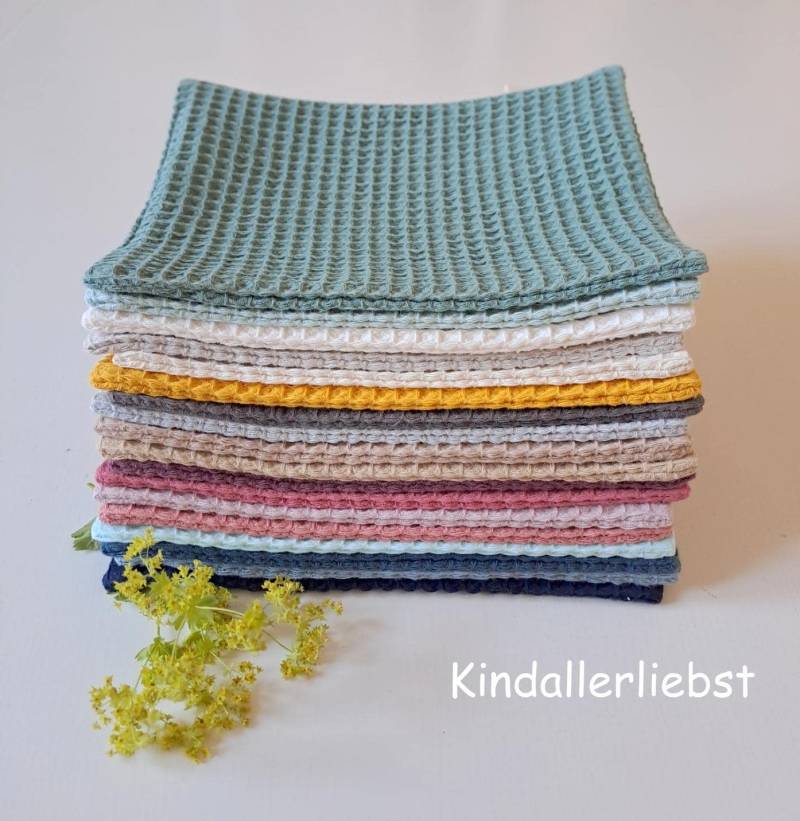 Waschlappen, Waffelpique, 100 % Baumwolle, Viele Farben Waschlappen, Waffelpique, 100 % Baumwolle, Viele Farben von Etsy - Binesstoffwerkstatt