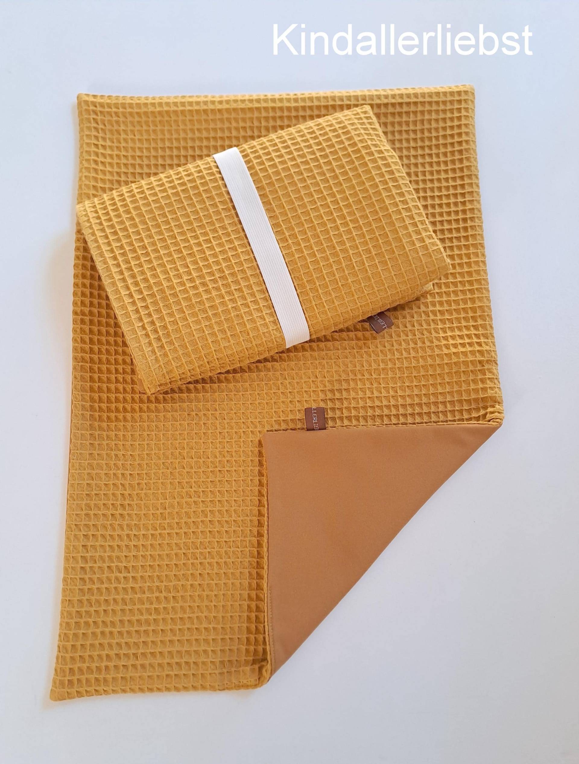 Wickelunterlage Abwischbar, Wasserundurchlässig, Waffelpique, Ocker, Div. Größen von Etsy - Binesstoffwerkstatt