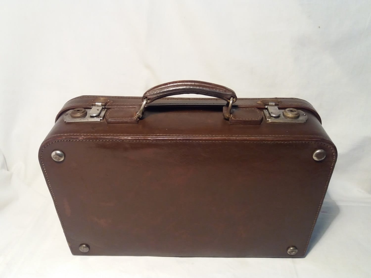 Vintage Dunkelbrauner Leder Damen Koffer Für Toilettenartikel von Etsy - BitakaVintage