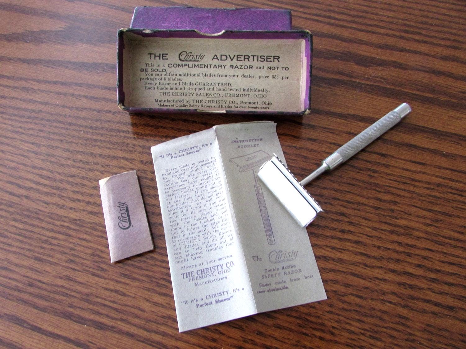 Christy Rasiermesser Kit in Original Box, Von 1900 von Etsy - BitterSweetRidgeLLC