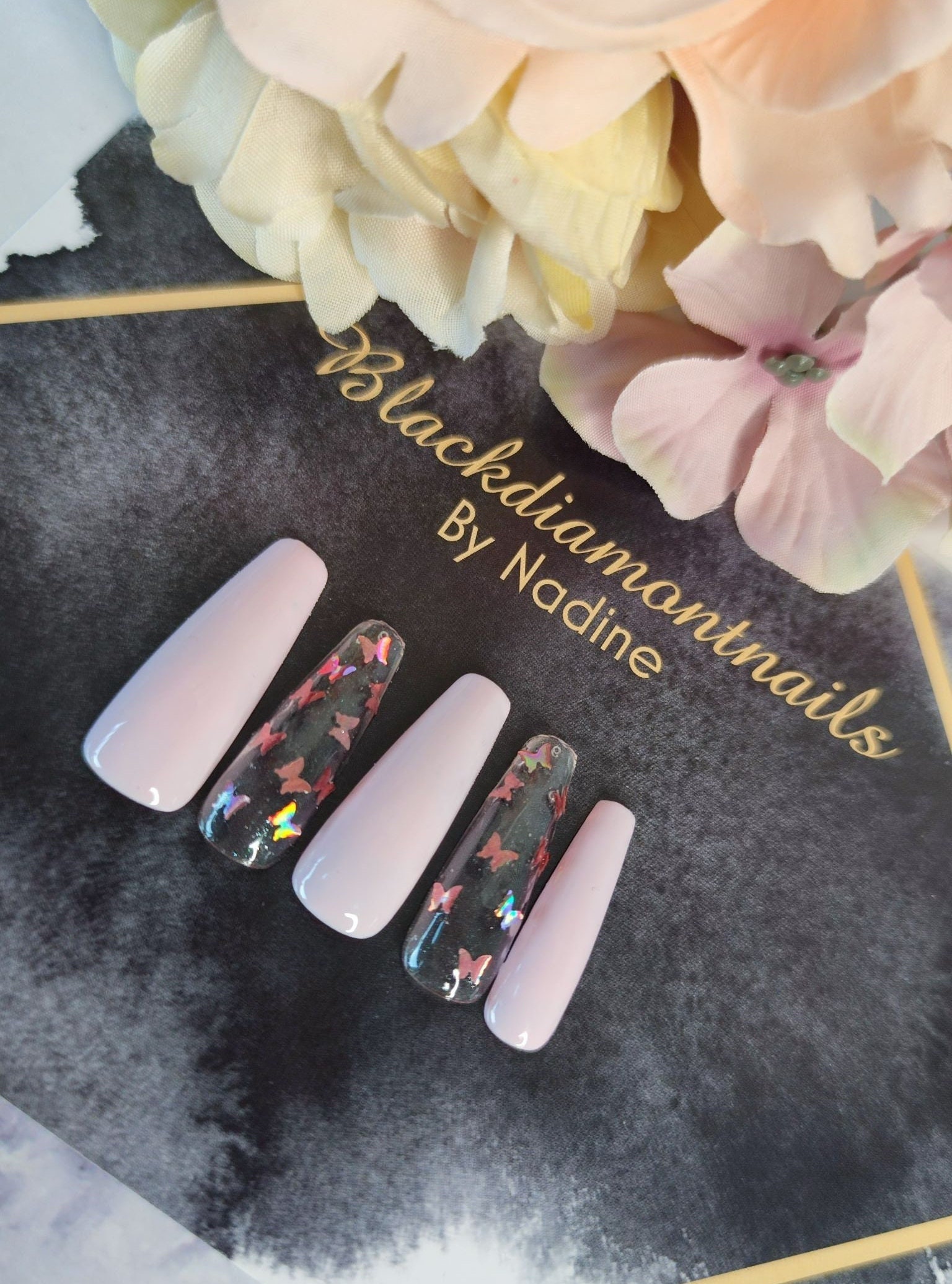 Press On Nails Gelnägel Künstliche Nägel Handgefertigt Ballerina. Design , , Butterfly'' Press On Nails Gelnägel Künstliche Nägel Handgefertigt Ballerina. Design , , Butterfly'' von Etsy - Blackdiamontbynadine