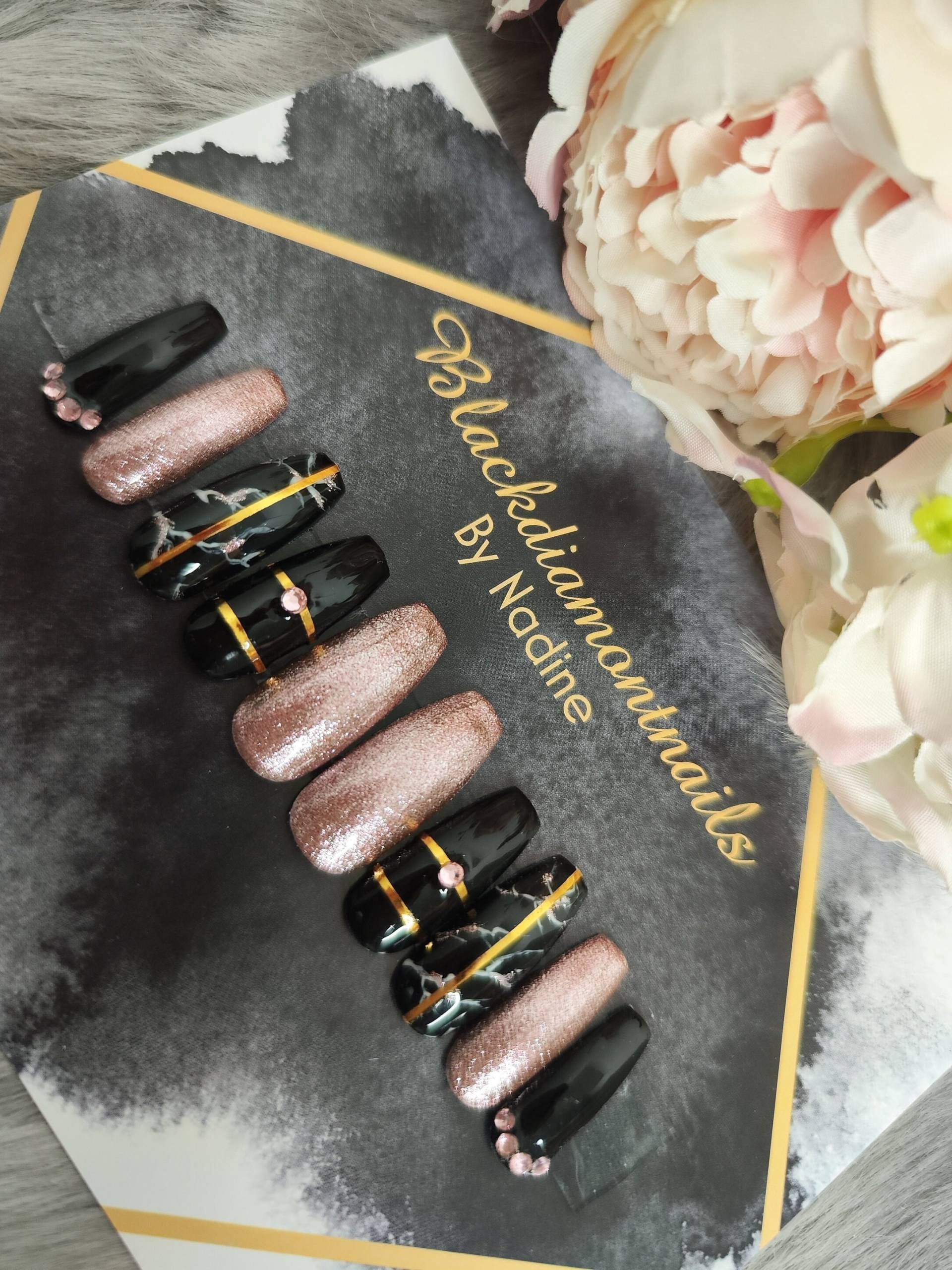 Press On Nails Gelnägel Künstliche Nägel Handgefertigt Mandel. Design , , Dilara'' Press On Nails Gelnägel Künstliche Nägel Handgefertigt Mandel. Design , , Dilara'' von Etsy - Blackdiamontbynadine