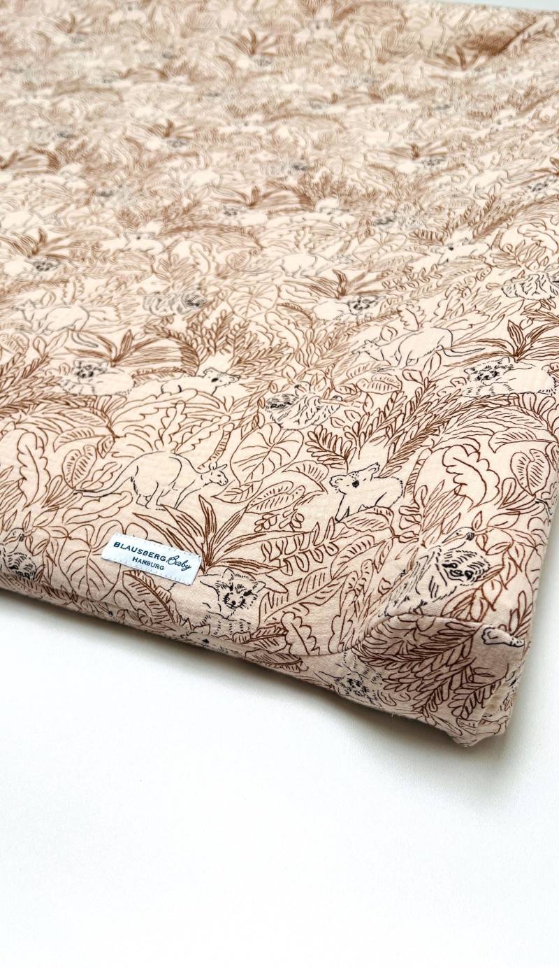 Bezug Für Wickelauflage Wickelunterlage Vädra Von Ikea in Musselin Dschungel Beige Tiere von Etsy - BlausbergBaby