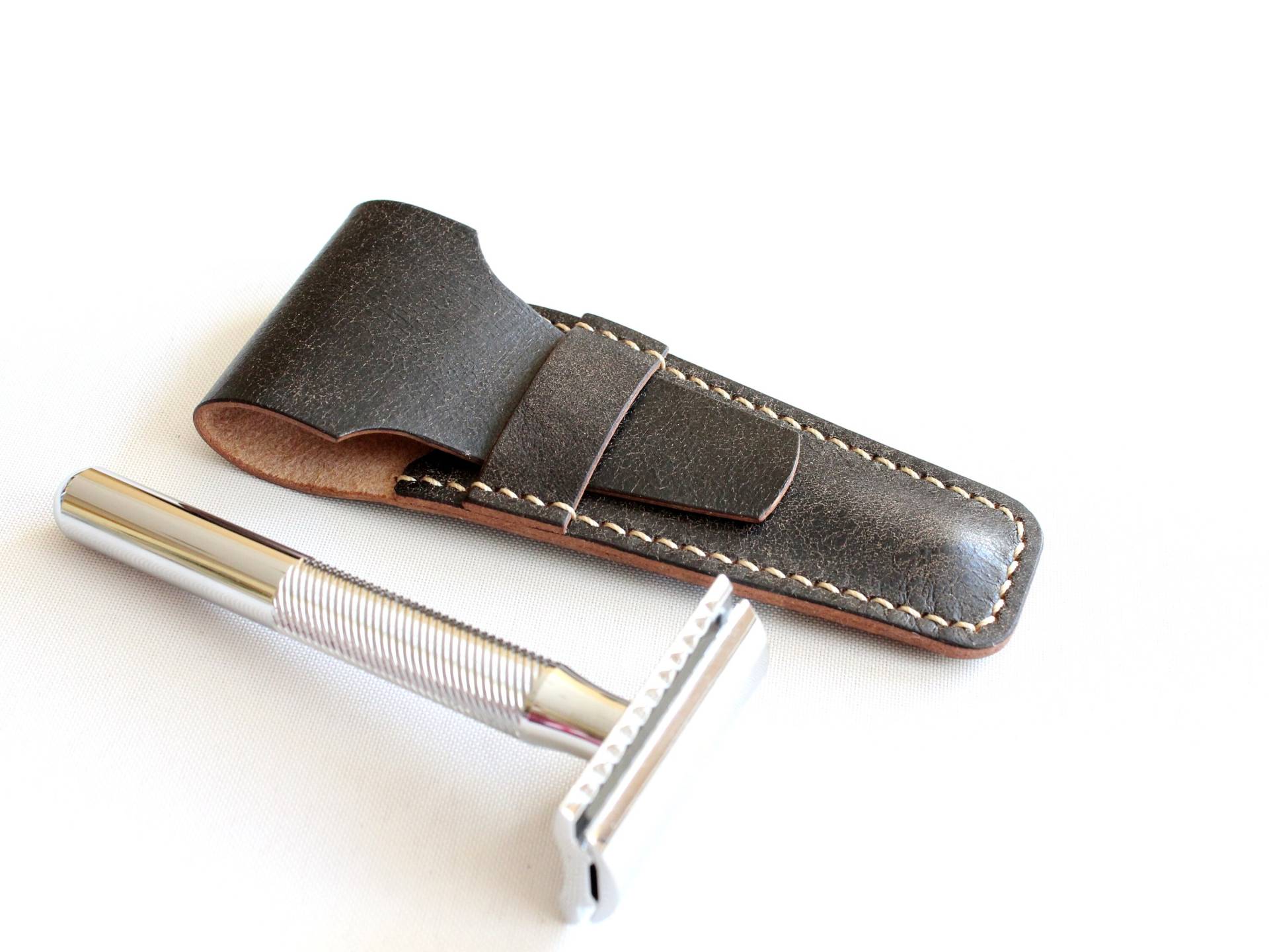 Leder Rasierhobel Etui, Minimalist Leder Rasierhobel Etui, Minimalist von Etsy - Bloobambu