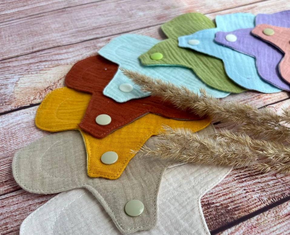 6-Zoll-Musselin-Slipeinlagen, Bio-Baumwolltuch-Pads Für Den Täglichen Gebrauch, Extradünne, Wiederverwendbare Damenbinden, Auslaufsicher von Etsy - BloomPads