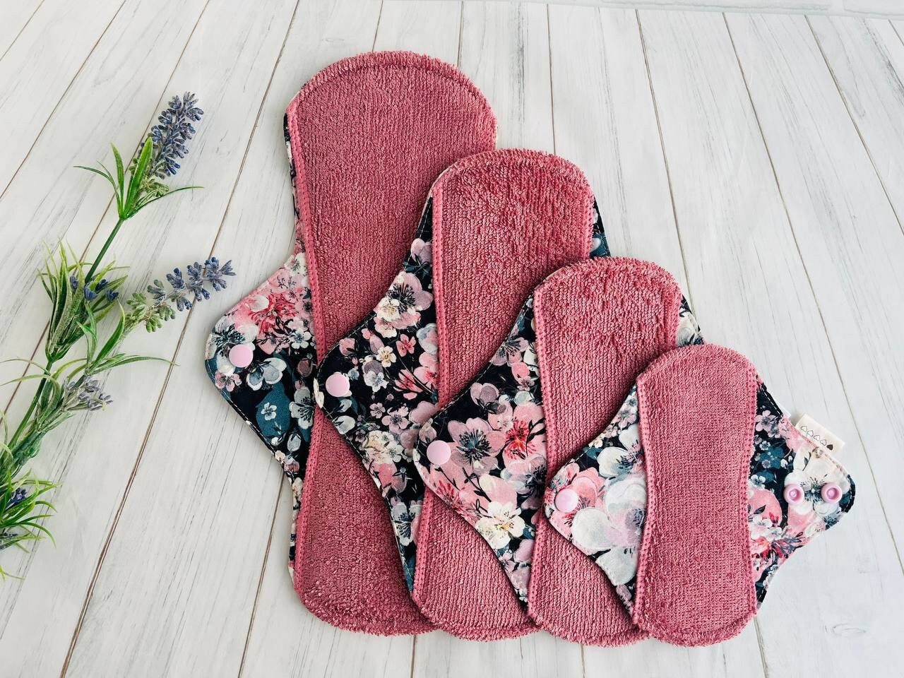 Bio Bambustuch Pad Starter-Set - Blumenmuster, Zero Waste von Etsy - BloomPads