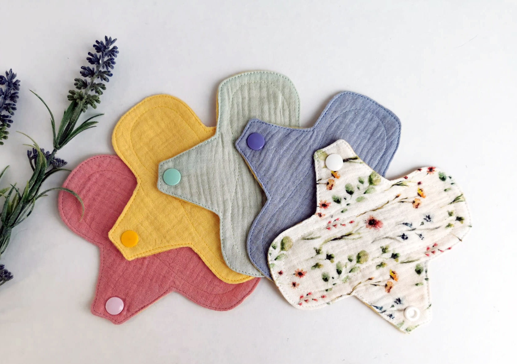 Bio Slipeinlagen 6 ", Set Mit Wiederverwendbaren Damenbinden, Weiches, Atmungsaktives Musselin-Pad-Set, Cup-Backup, Extradünne Pads, Zero Waste von Etsy - BloomPads