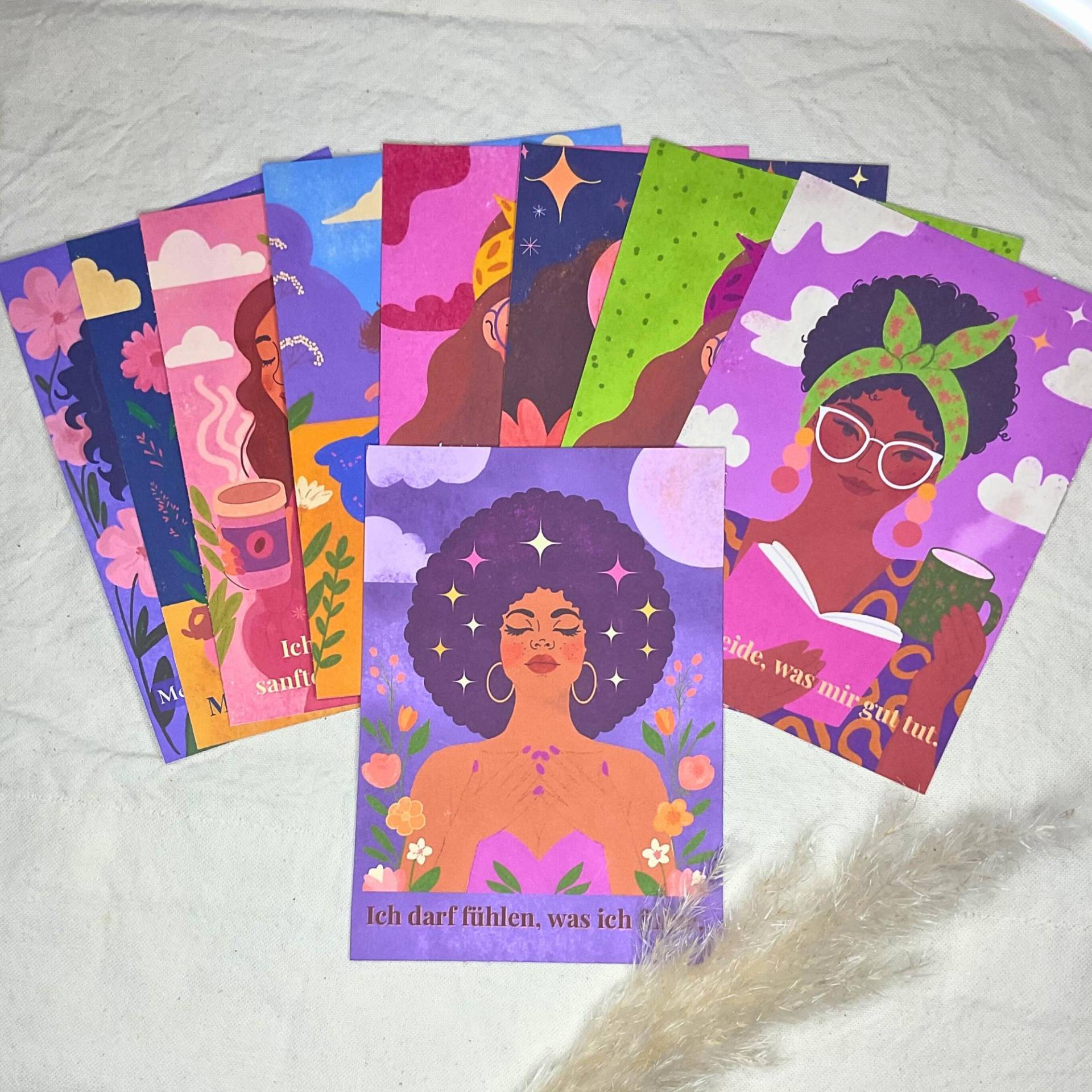 Achtsamkeitskarte Für Frauen |Emotionen Zulassen | Selfcare Illustration Empowerment Postkarte Geschenk Mentale Gesundheit von Etsy - Bloomingela