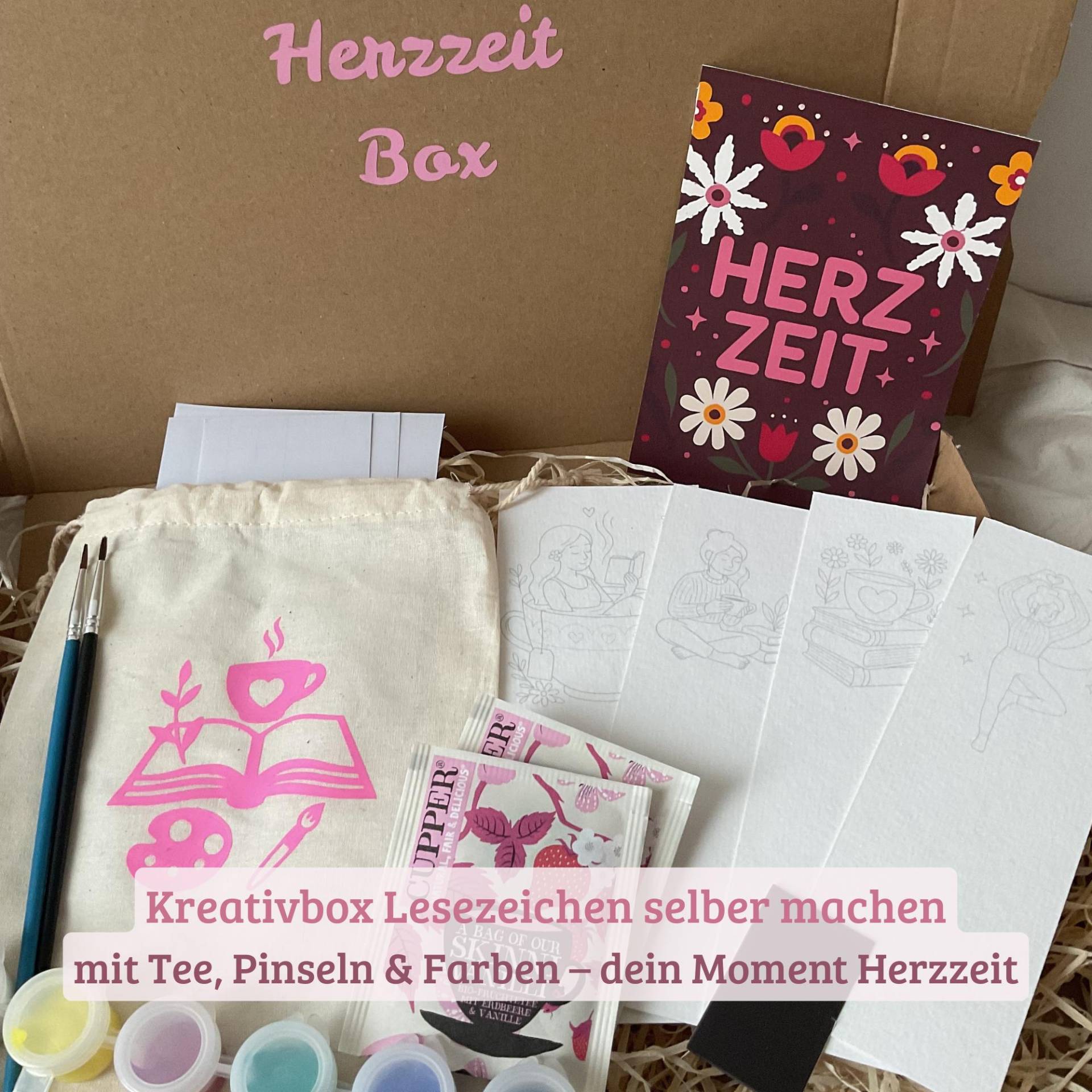 Kreativbox Lesezeichen Selber Machen | Diy Set Mit Tee, Pinseln & Farben Geschenkidee Für Frauen Achtsamkeit Und Selfcare von Etsy - Bloomingela