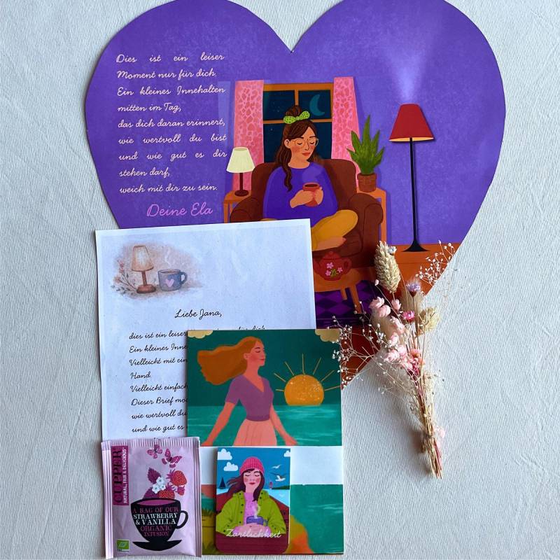 Trostgeschenk Für Sie | Brief Im Herzformat Mit Tee & Ritualkarten - „Ich Bin Da" Geschenk in Schwerer Zeit | Anrede Personalisierbar Trostgeschenk Für Sie | Brief Im Herzformat Mit Tee & Ritualkarten - „Ich Bin Da" Geschenk in Schwerer Zeit | Anrede Personalisierbar von Etsy - Bloomingela