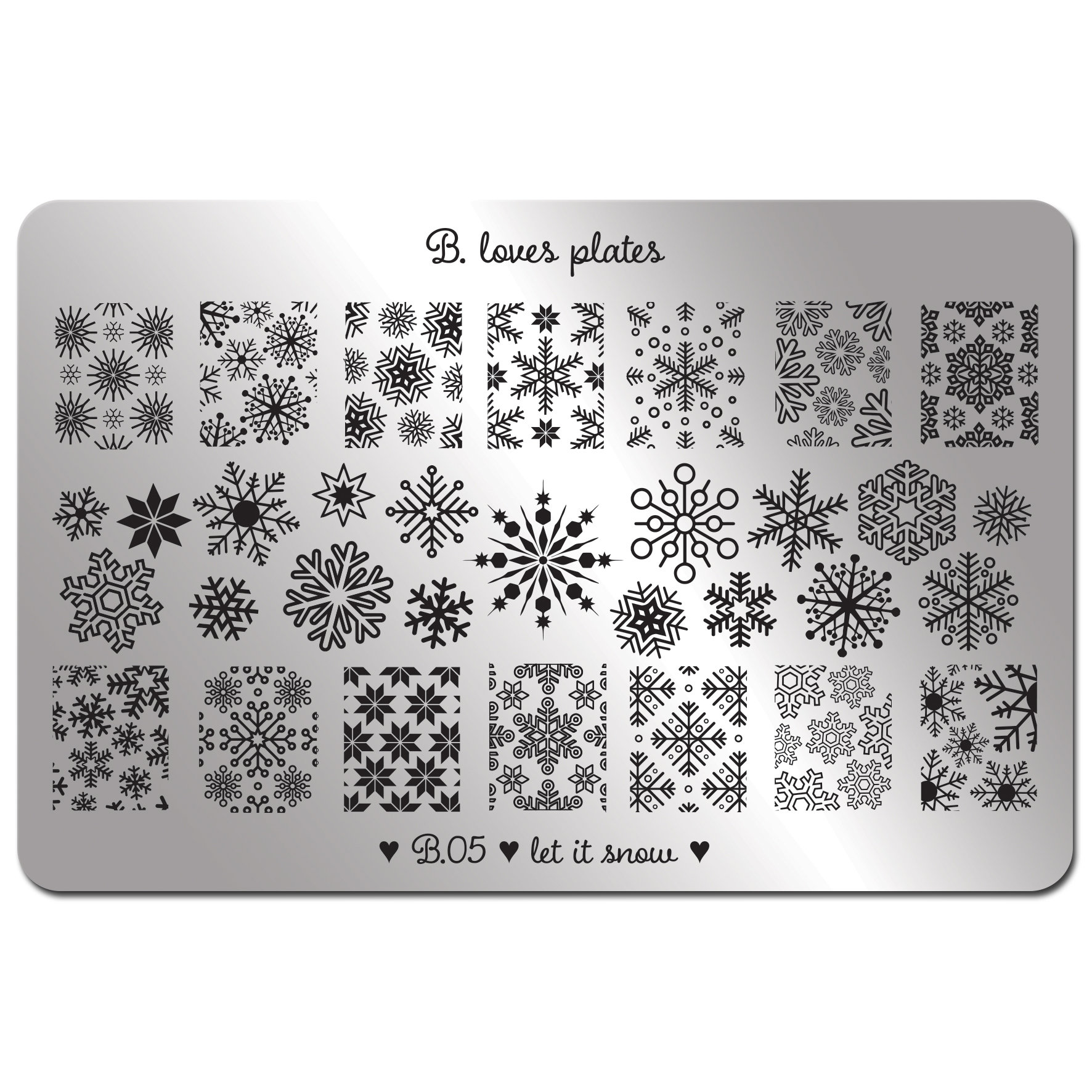 B.05 - Nagel-Kunst Teller Winter Schneeflocke Nägel Lassen Sie Es Schnee von Etsy - BlovesPlates