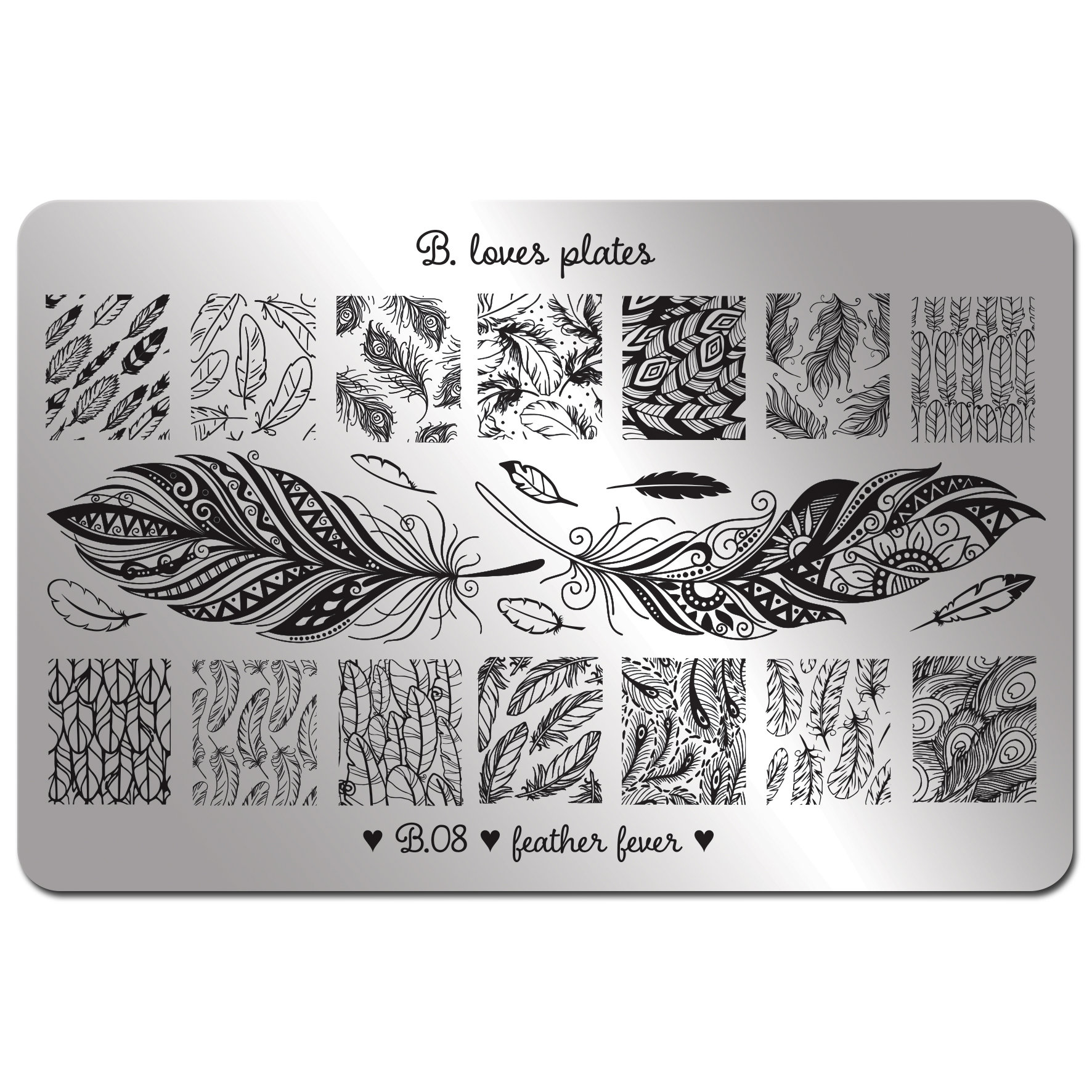 B.08 - Nailart Stanzplatte Azteken Design Nägel Federn Fieber von Etsy - BlovesPlates