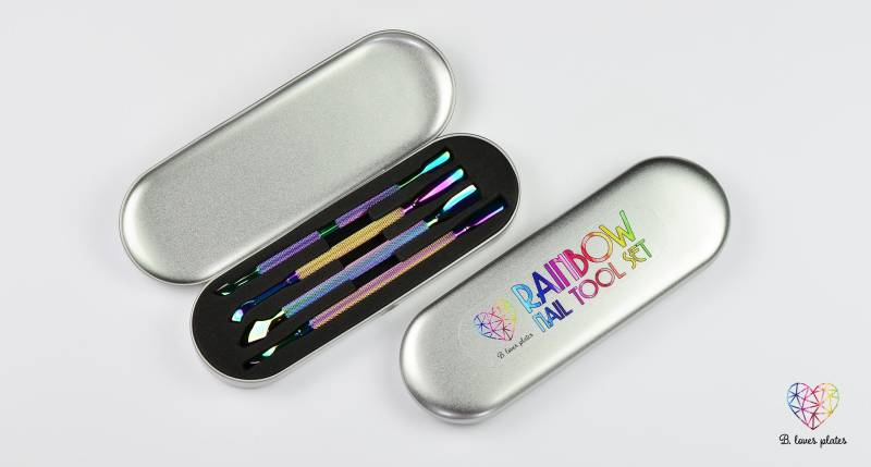 Regenbogen-Nagel-Werkzeug-Set Silber - Nagel-Kunst-Werkzeug Für Nagelhaut Und Nägel Pusher Nagel Kunst Stanzen Platten von Etsy - BlovesPlates