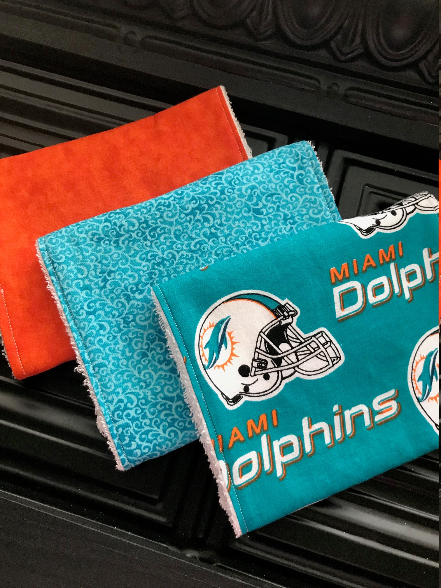 Miami Dolphins Fußball Spucktuch 3Er Set, Sport Babyparty Geschenk, Baby Junge Neue Mama Neuer Papa Stillen, Florida von Etsy - BlueSnowmanQuilts