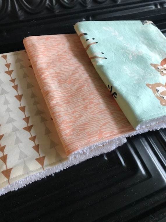 Woodland Baby Spucktücher 3Er Set, Spucktücher, Geschenk, Neugeborene Lätzchen Und Burping, Jungen Neues Baby, Erwartet Mama von Etsy - BlueSnowmanQuilts