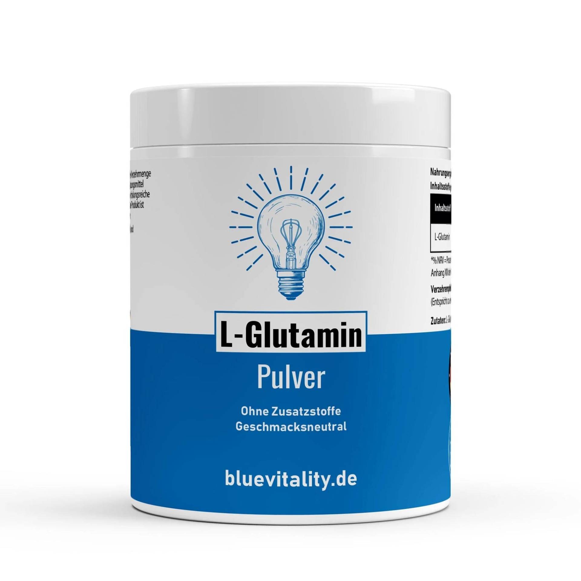 Bluevitality L-Glutamin Pulver - 500 G in Premiumqualität, 100 % Rein & Mikrofein, Laborgeprüft von Etsy - BlueVitality