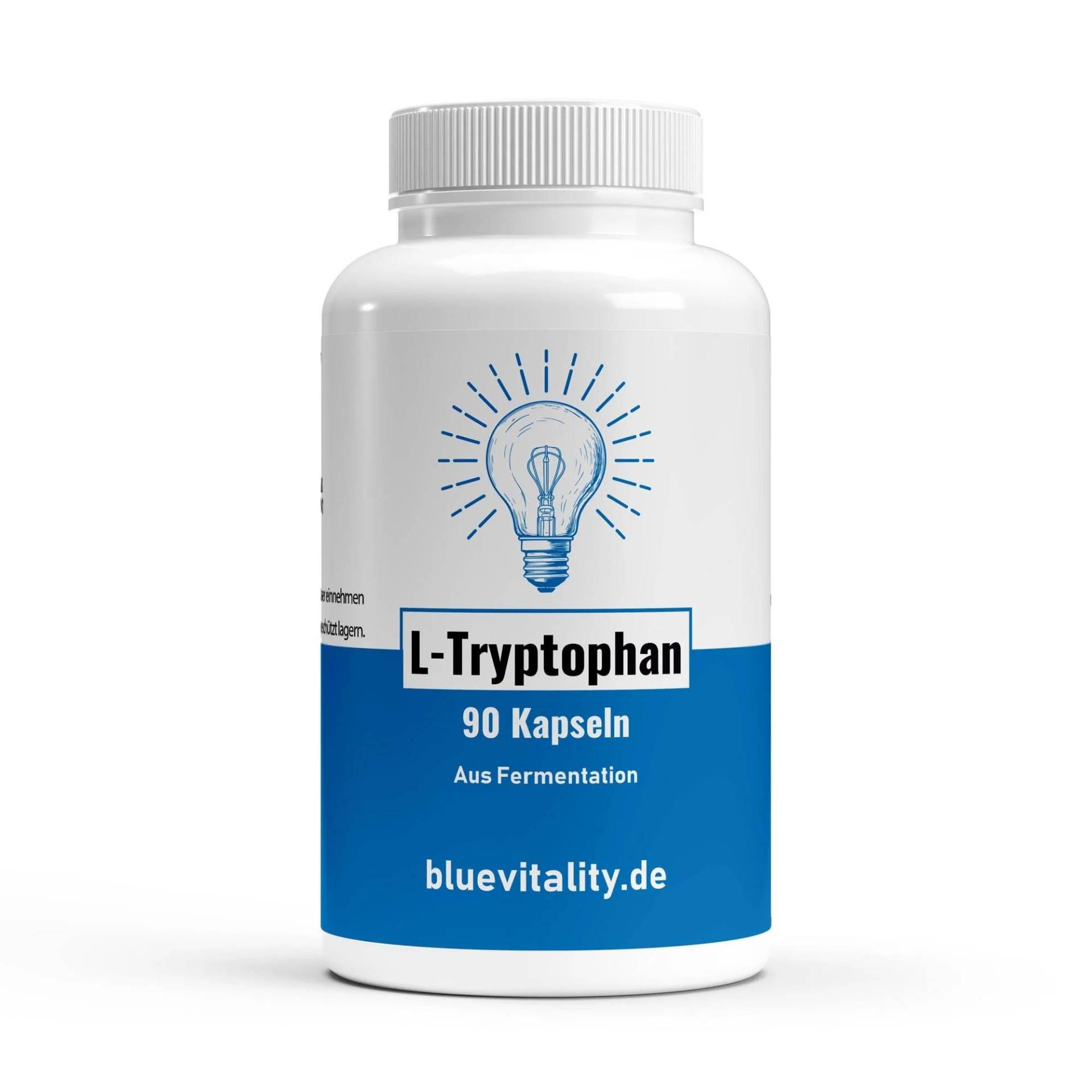 Bluevitality L-Tryptophan - 90 Kapseln, 100 % Rein & Vegan, Laborgeprüft von Etsy - BlueVitality
