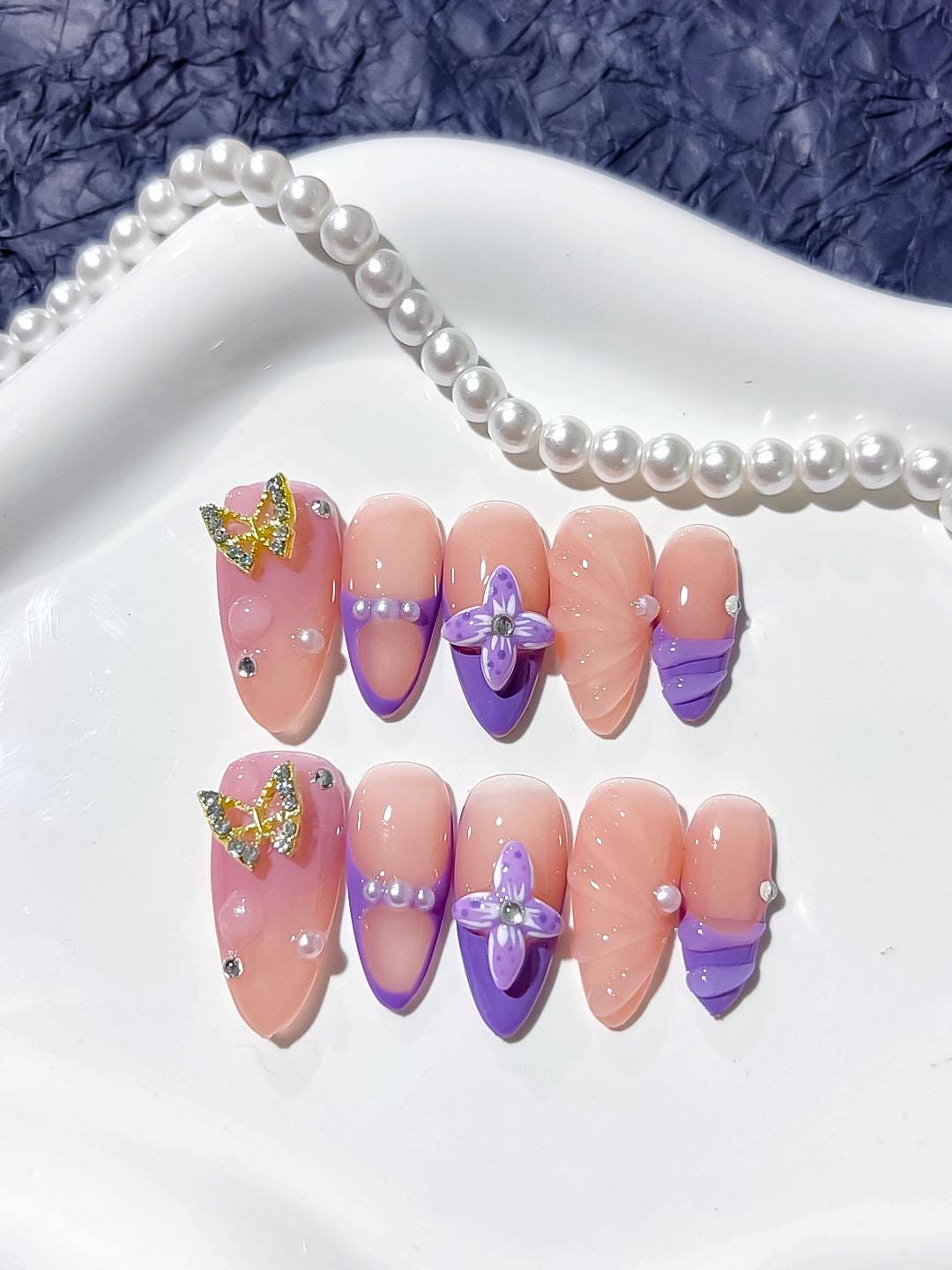 Mittel Lange Press On Nails Mittel Lange Press On Nails von Etsy - Bnails91