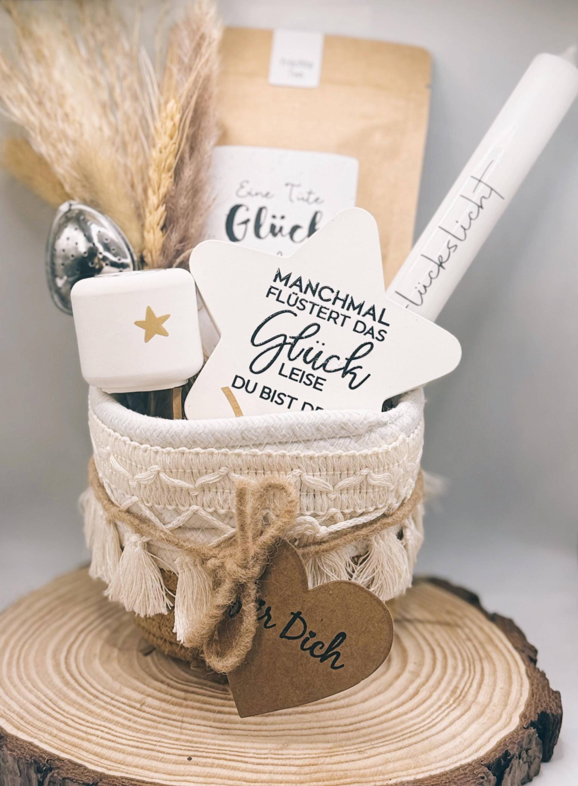 Eschenkset Seelenglück - Glücksstern & Wunschlicht Du Bist Dran Tee, Trockenblumen, Achtsamkeit Geschenk, Mitbringsel, Für Dich von Etsy - BoJaLiStore