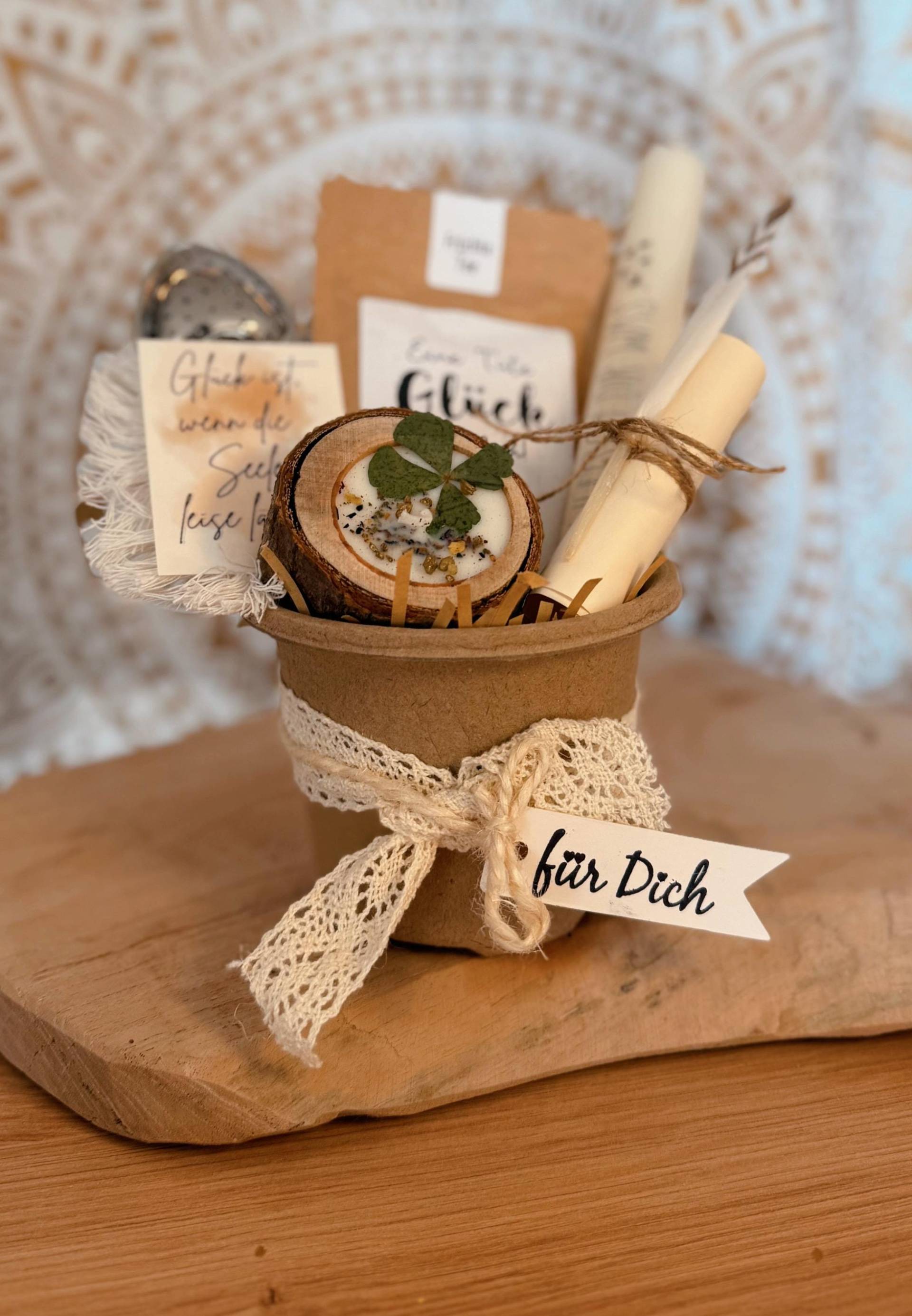 Glücks - & Ritualset Mit Wunschlicht Und Tee Handgemachtes Geschenkset Achtsamkeit Boho Deko Bojali Store von Etsy - BoJaLiStore