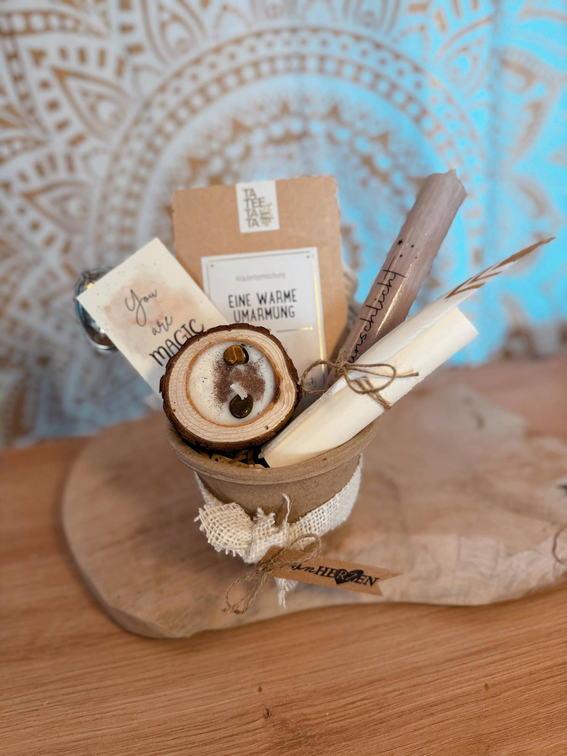 Ritualset „Mutter Natur" Mit Tigerauge & Tee Achtsamkeitsgeschenk Wunschlicht Bojali Herzwerk Handgemacht Liebe - Weihnachten von Etsy - BoJaLiStore