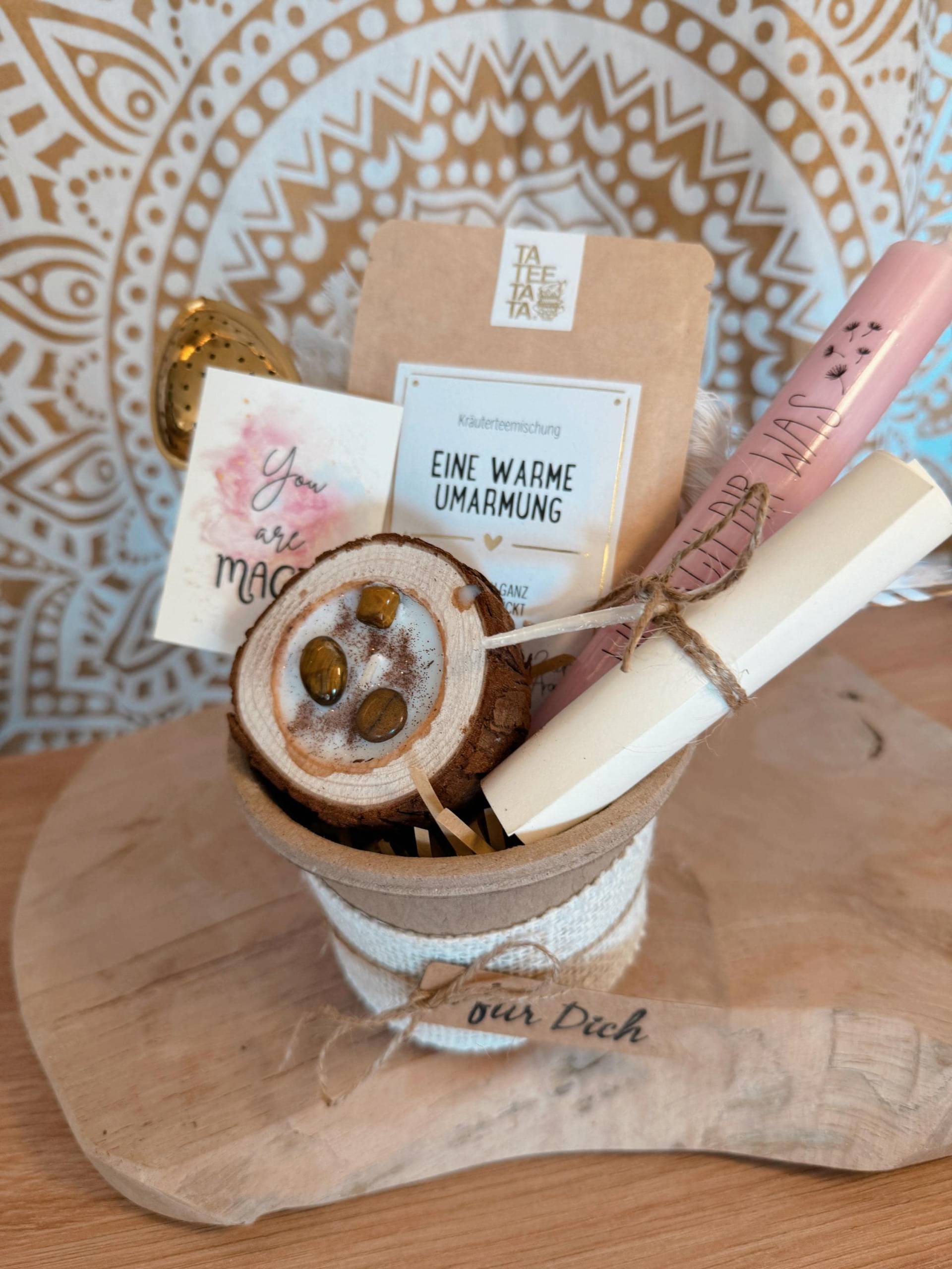 Ritualset „Mutter Natur" Mit Tigerauge & Tee Kristall-Teelicht Achtsamkeitsgeschenk Bojali Herzwerk Handgemacht Liebe von Etsy - BoJaLiStore