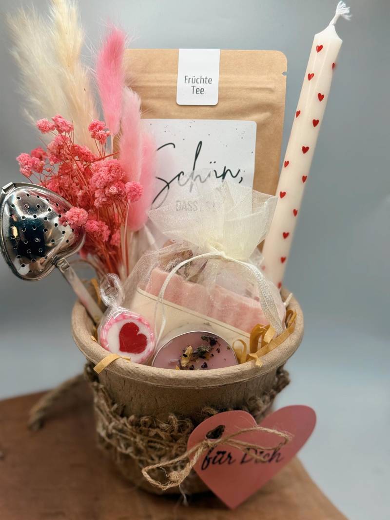 Schön, Dass Es Dich Gibt - Geschenkset | Tee, Kerze & Herz Kleine Auszeit Liebevolles Geschenk Für Valentinstag von Etsy - BoJaLiStore