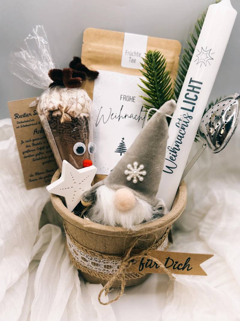 Weihnachts Wichtel Geschenkset - Rentier Kakao, Weihnachtslicht, Tee, Stern, Figur, Teesieb Liebevolles Winter Geschenk von Etsy - BoJaLiStore