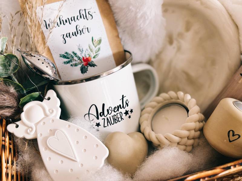 Weihnachtskorb Geschenkset - Adventszauber Tasse, Engel, Wunschlicht, Teelichter, Tee & Dekoset | Handmade Geschenk Zu Weihnachten Weihnachtskorb Geschenkset - Adventszauber Tasse, Engel, Wunschlicht, Teelichter, Tee & Dekoset | Handmade Geschenk Zu Weihnachten von Etsy - BoJaLiStore
