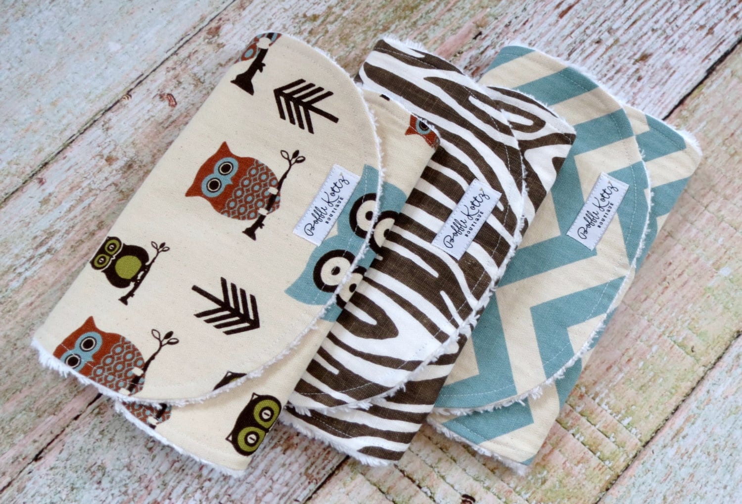 Baby Burp Tücher - Boy Wald Eule Tuch Chevron Woodgrain Baby-Dusche von Etsy - BobbleKottzBoutique