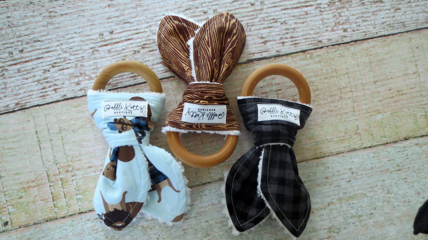 Beißring Aus Holz - Natürlicher Montessori Inspirierter Bio-Beißring Sensory Toy For Baby Hasenohrring von Etsy - BobbleKottzBoutique