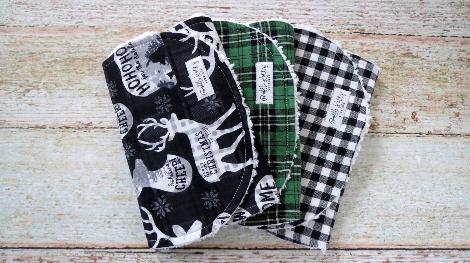 Burp Tücher - Baby Weihnachten Urlaub Buffalo Plaid Grün Karierten Tuch Wald von Etsy - BobbleKottzBoutique
