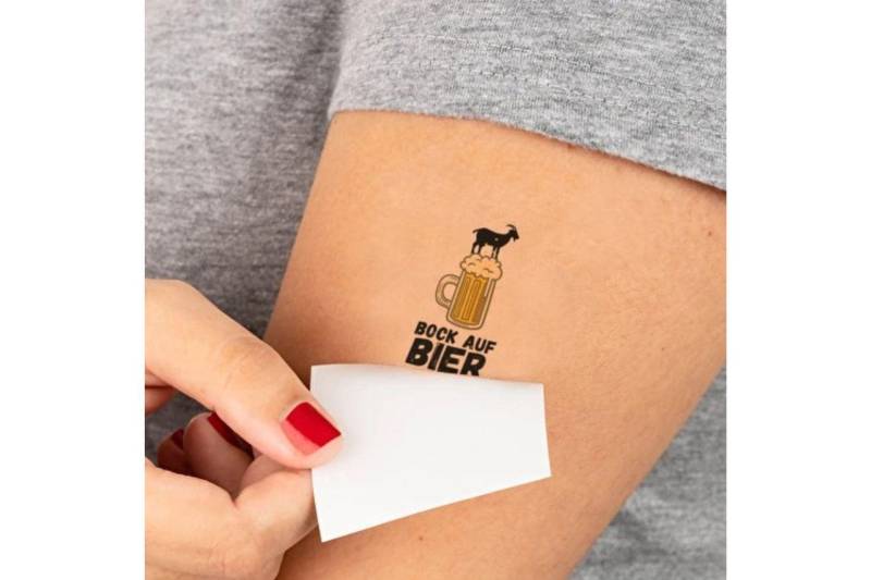 Temporäres Tattoo „Bock Auf Bier" | Klebetattoo Einwegtattoo von Etsy - BockAufBier