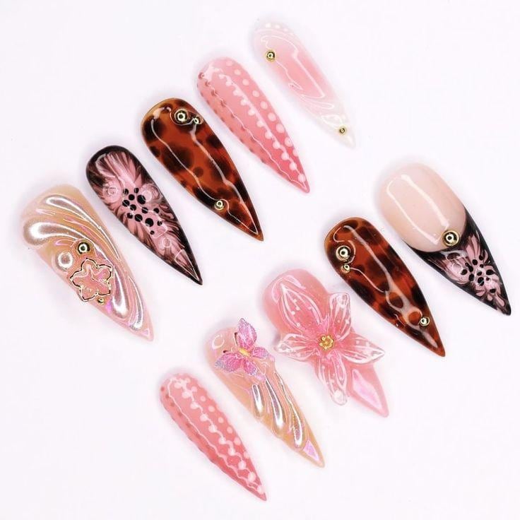 Pink Butterfly & Floral Press On Nails | Handmade Hand-Painted Nail Art Romantic Soft Elegant Spring Set Pink Butterfly & Floral Press On Nails | Handmade Hand-Painted Nail Art Romantic Soft Elegant Spring Set von Etsy - BohmBum