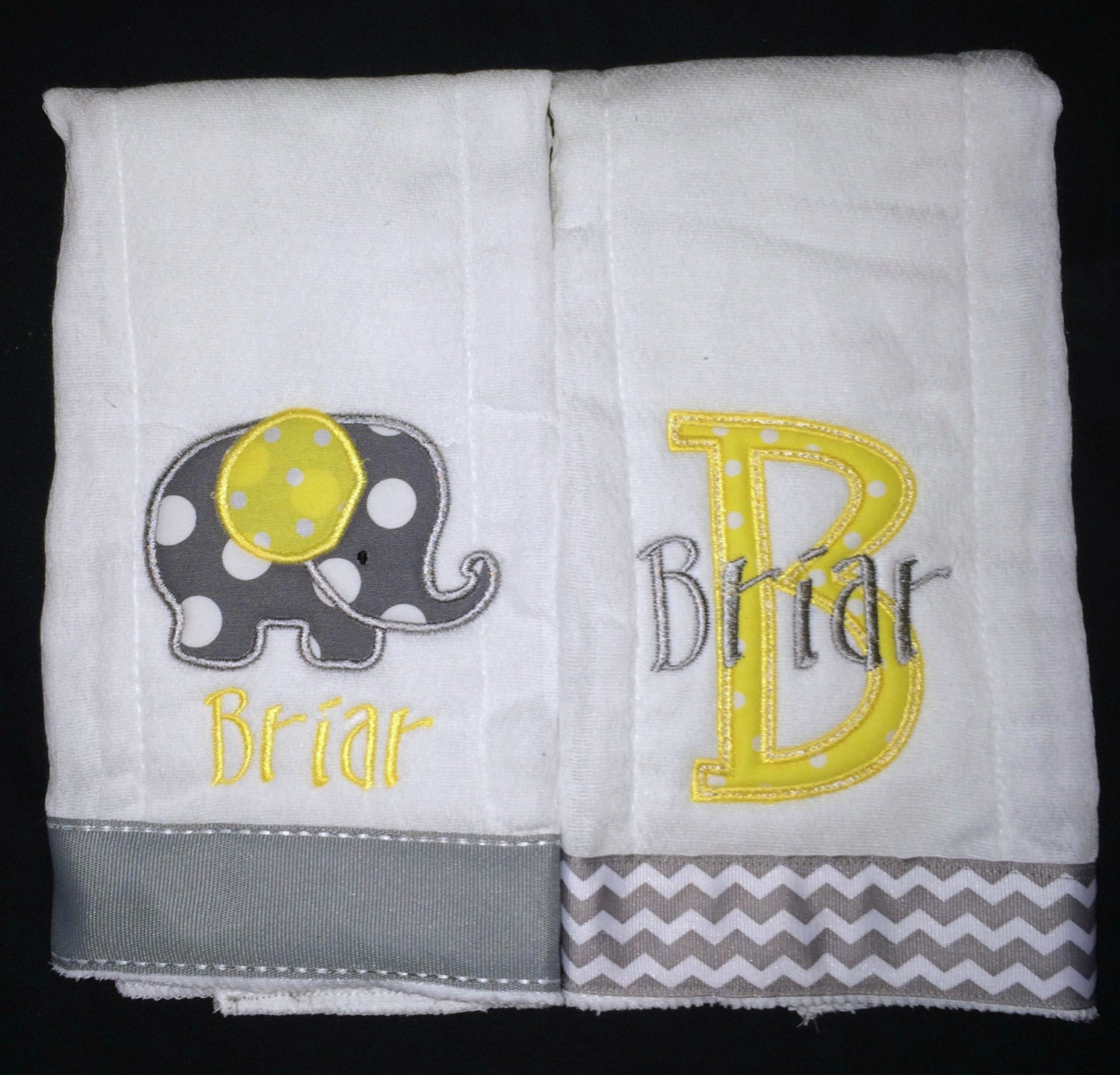 Benutzerdefinierte Applizierten Elefant Rülpsen Tücher von Etsy - BoutiqfullyYours