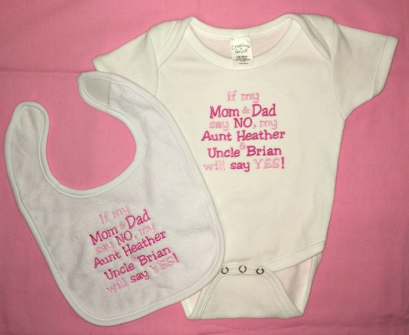Benutzerdefinierte Tante Und Onkel Body Lätzchen Bestickt von Etsy - BoutiqfullyYours