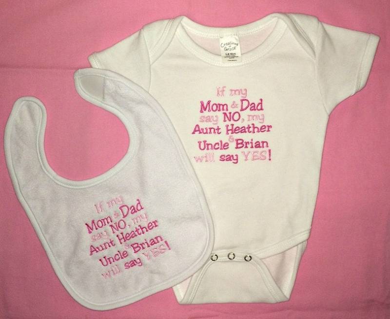 Benutzerdefinierte Tante Und Onkel Body Lätzchen Bestickt von Etsy - BoutiqfullyYours