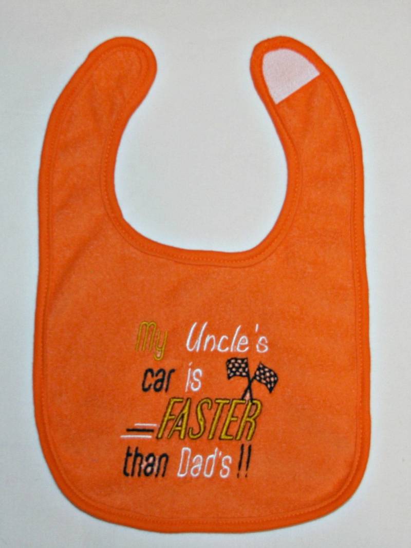 Das Auto Meines Onkels Ist Schneller Als Dads Individuell Besticktes Lätzchen von Etsy - BoutiqfullyYours
