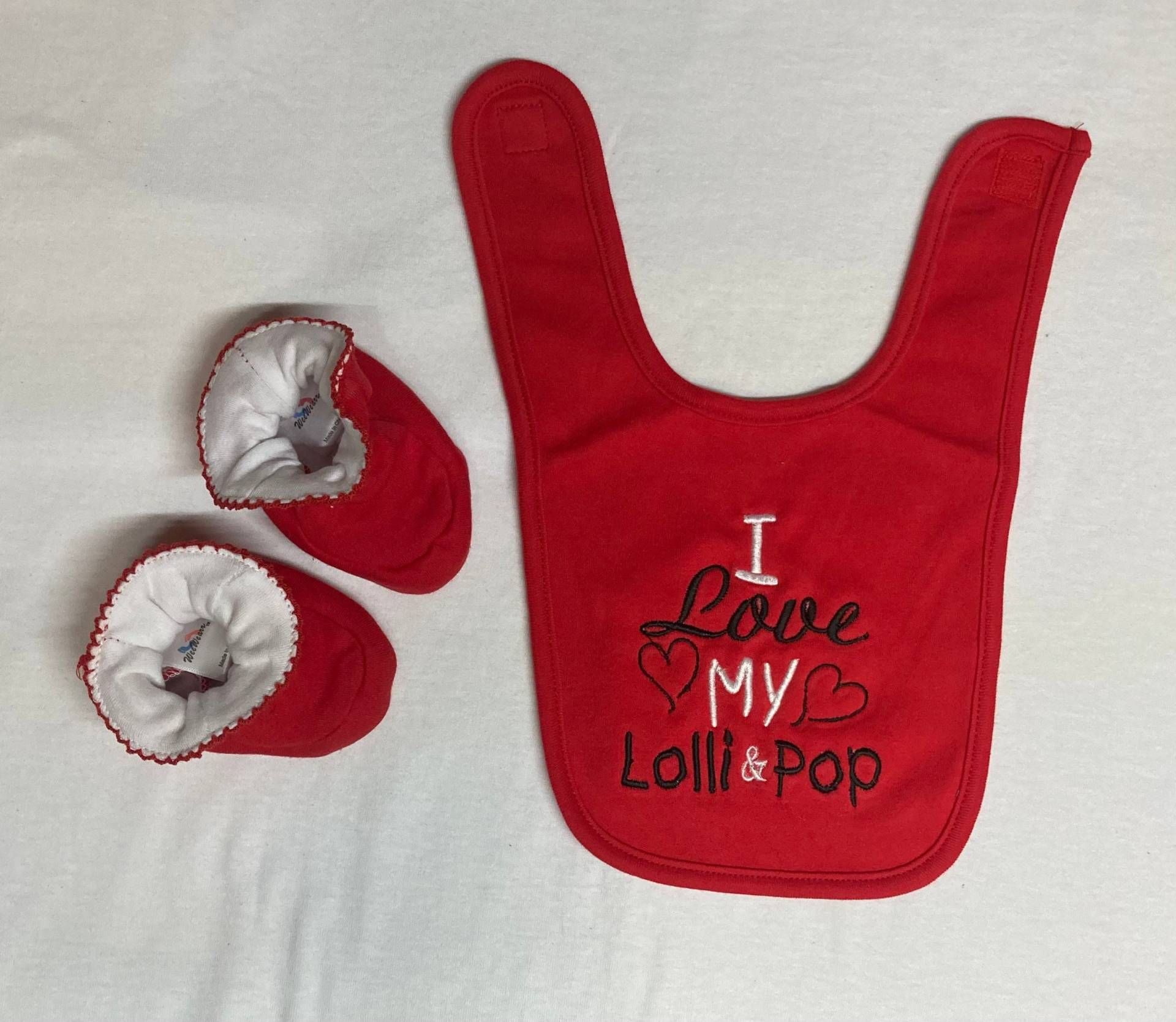I Love My Lolli & Pop Baby Lätzchen Und Booties I Love My Lolli & Pop Baby Lätzchen Und Booties von Etsy - BoutiqfullyYours