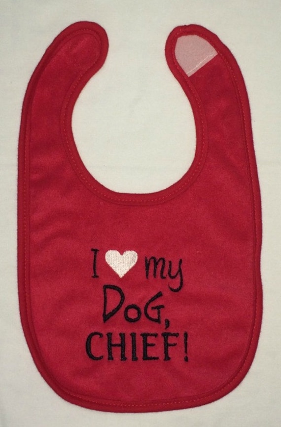 Ich Herz Mein Hund Benutzerdefinierte Bestickt Lätz von Etsy - BoutiqfullyYours