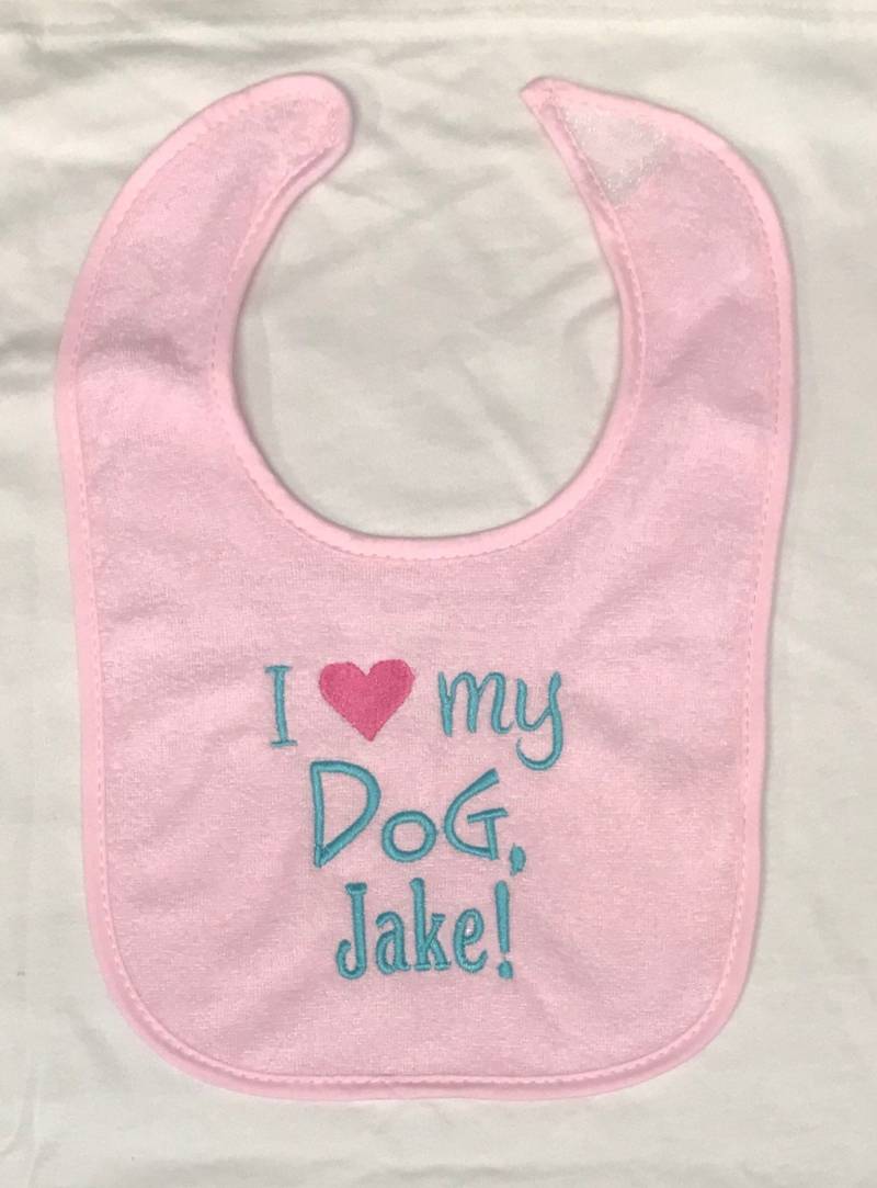 Ich Herz Mein Hund Benutzerdefinierte Bestickt Lätz von Etsy - BoutiqfullyYours
