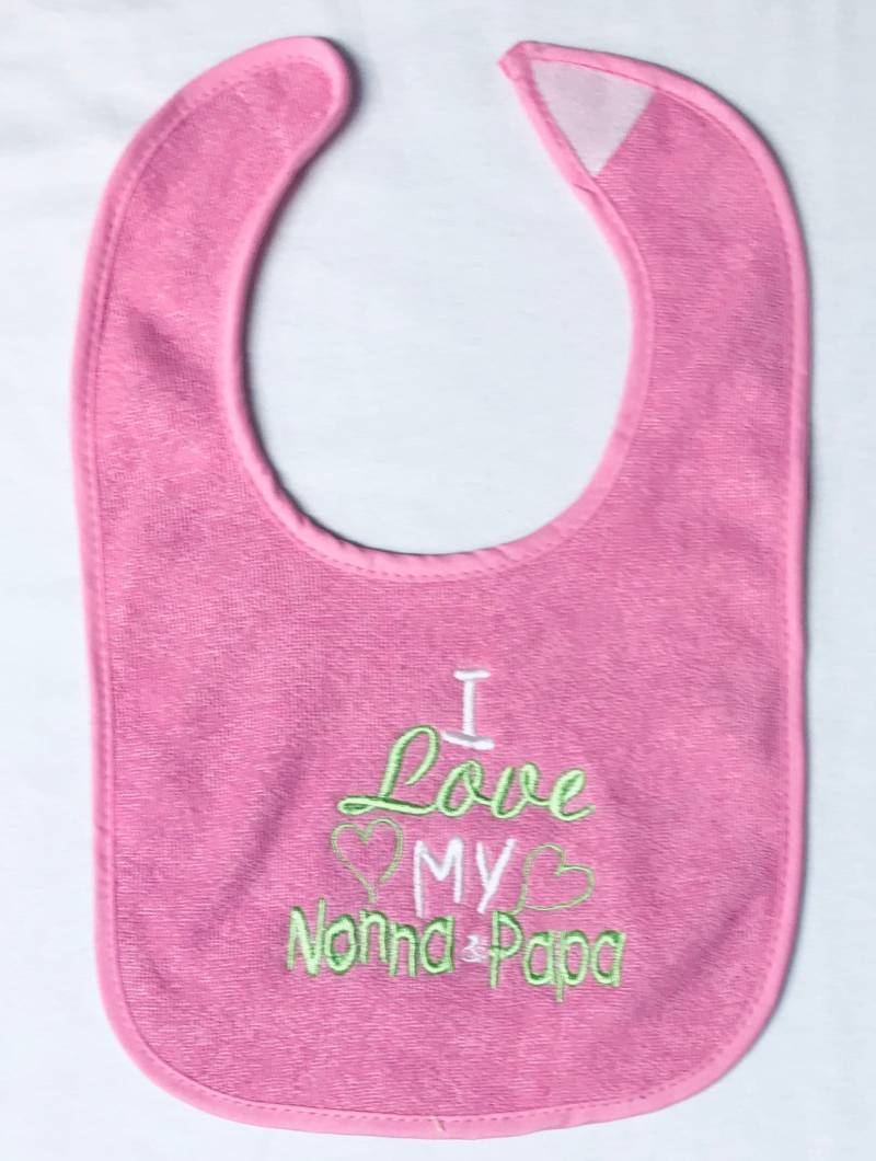 Ich Liebe Mein Nonna & Papa Besticktes Biib von Etsy - BoutiqfullyYours