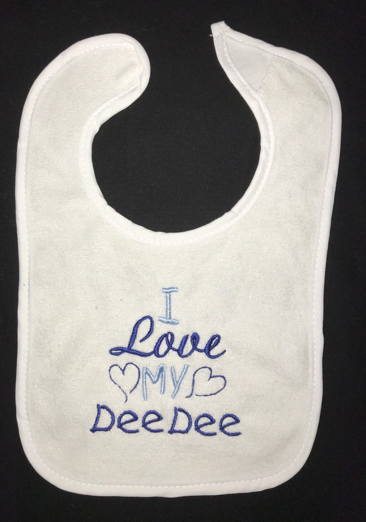 Ich Liebe Meine Dee Benutzerdefinierte Bestickte Lätzchen von Etsy - BoutiqfullyYours