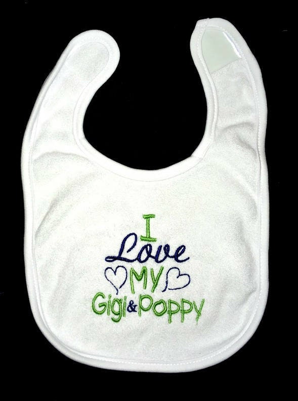 Ich Liebe Meine Gigi & Mohn Benutzerdefinierte Bestickt Lätzig von Etsy - BoutiqfullyYours