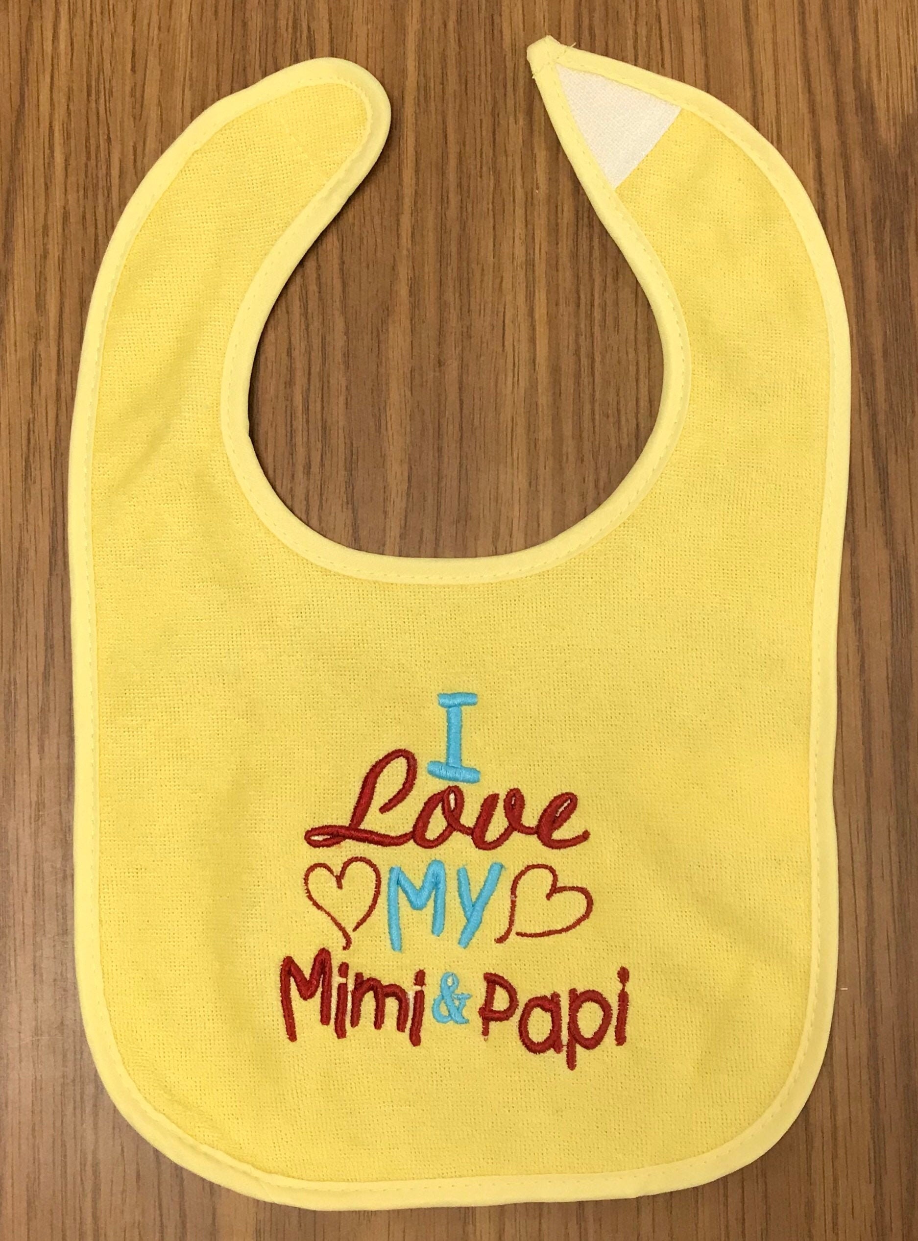 Ich Liebe Meine Mimi & Papi Benutzerdefinierte Bestickt Lätzchen von Etsy - BoutiqfullyYours