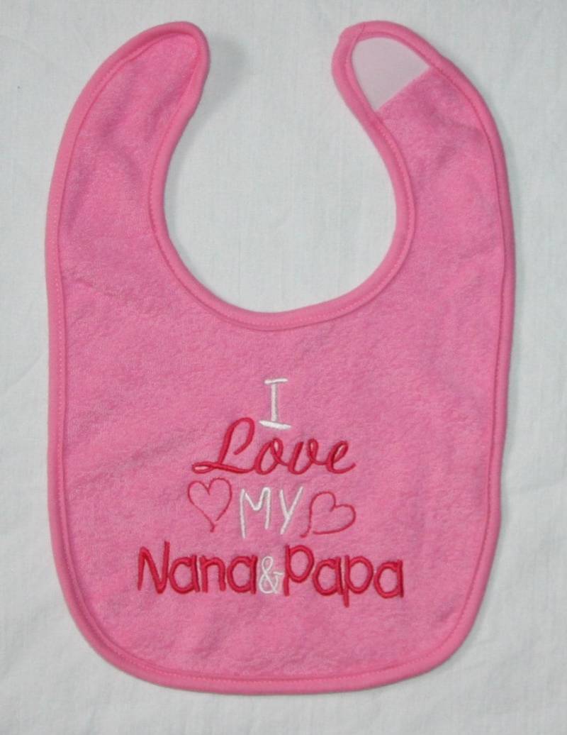 Ich Liebe Meine Nana & Papa Benutzerdefinierte Bestickt Lätzchen von Etsy - BoutiqfullyYours