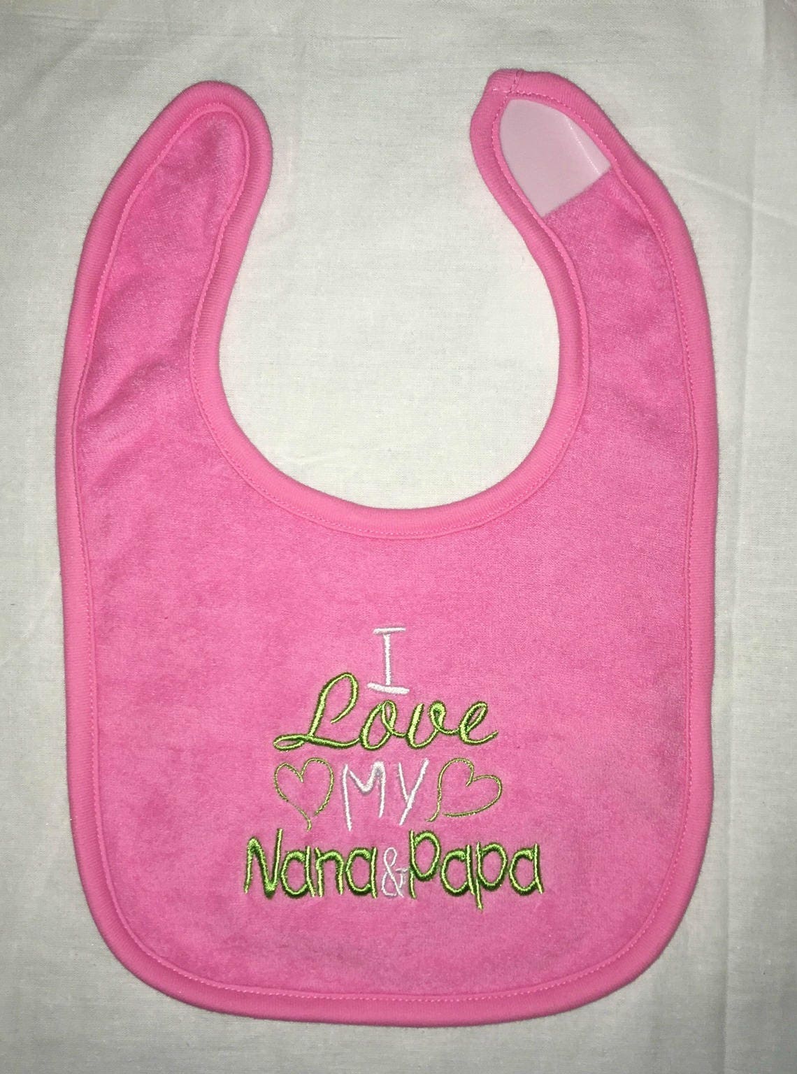 Ich Liebe Meine Nana & Papa Benutzerdefinierte Bestickt Lätzchen von Etsy - BoutiqfullyYours