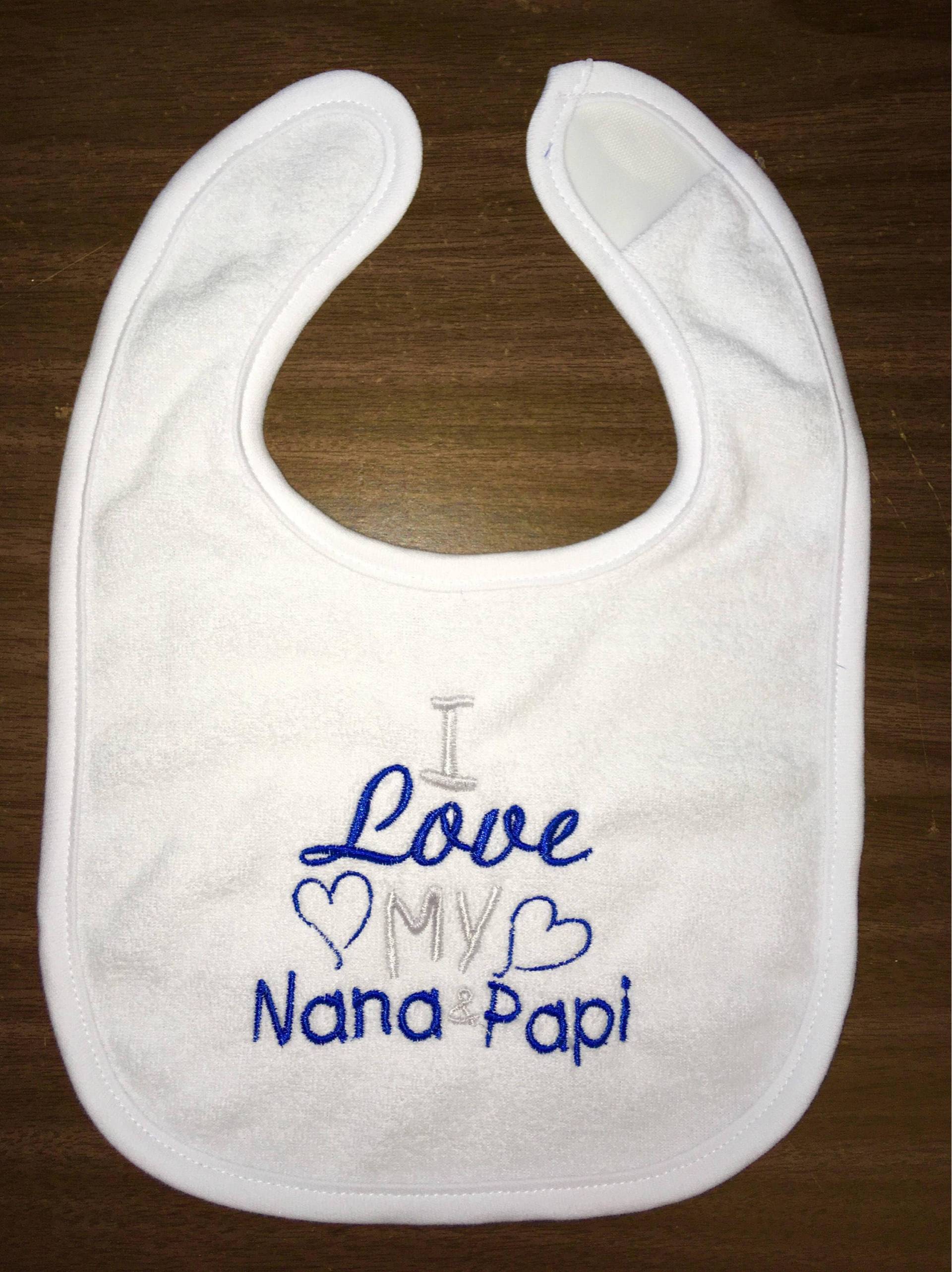 Ich Liebe Meine Nana & Papi Benutzerdefinierte Bestickt Lätzchen von Etsy - BoutiqfullyYours