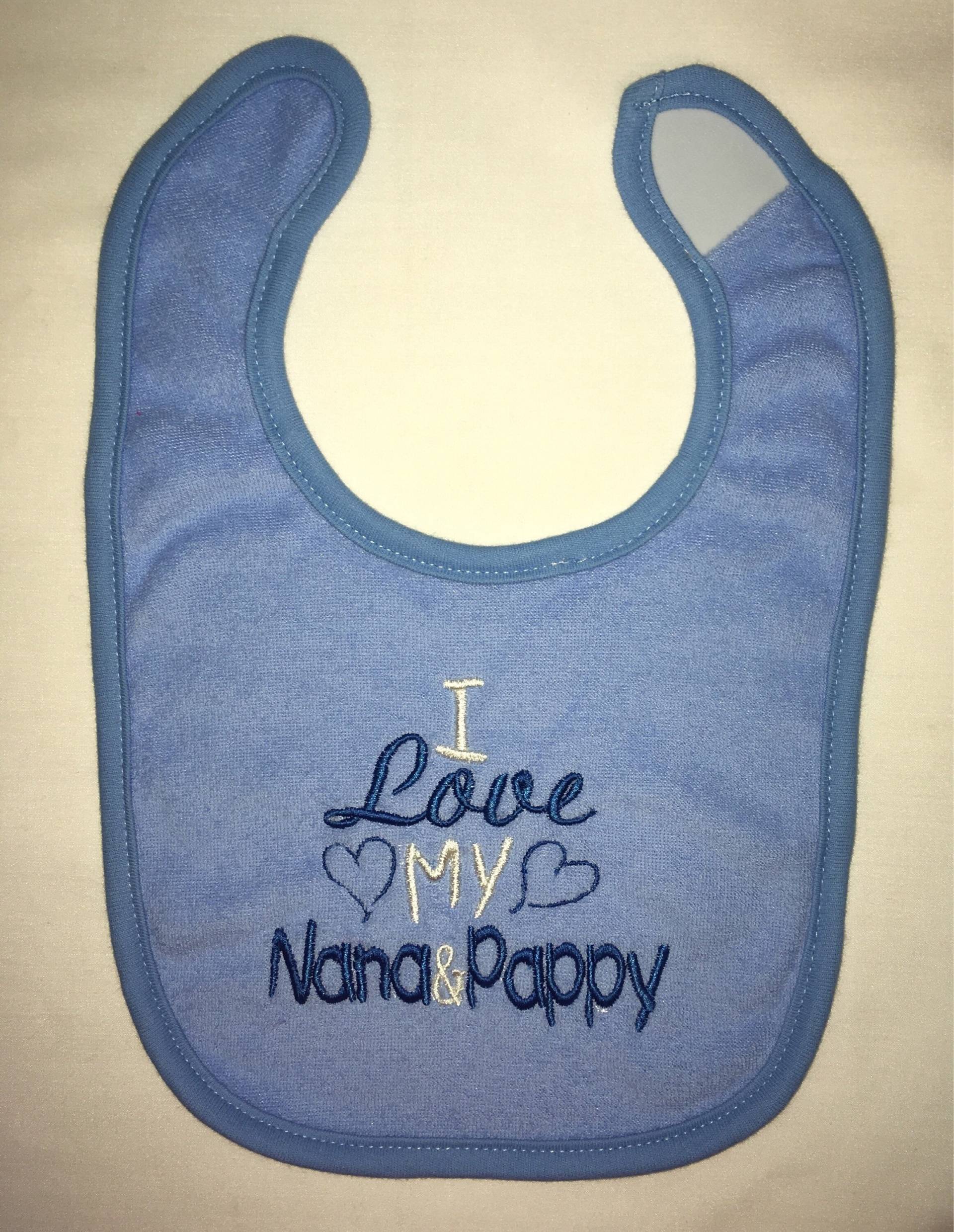 Ich Liebe Meine Nana & Pappy Benutzerdefinierte Bestickt Lätzchen von Etsy - BoutiqfullyYours