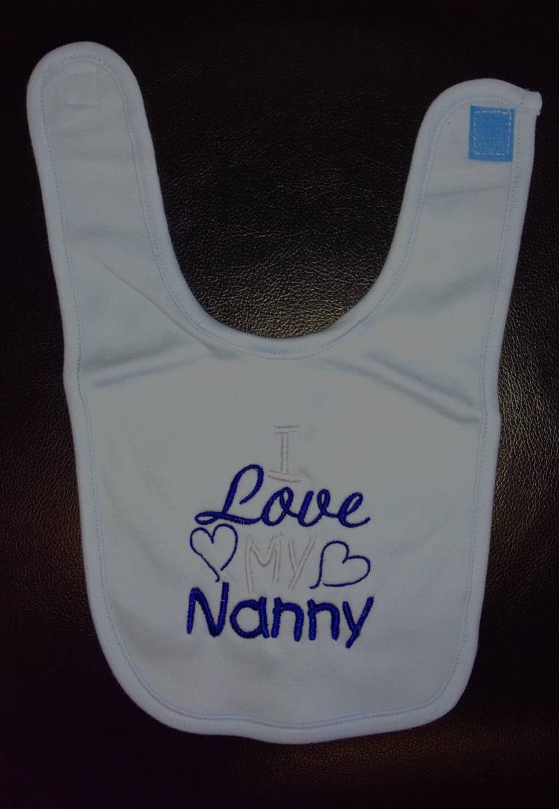 Ich Liebe Meine Nanny Benutzerdefinierte Bestickt Lätzchen von Etsy - BoutiqfullyYours